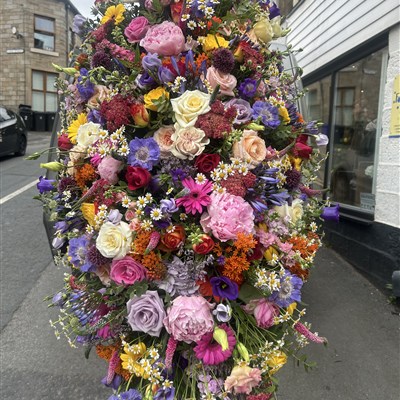 4 foot rainbow casket spray 
